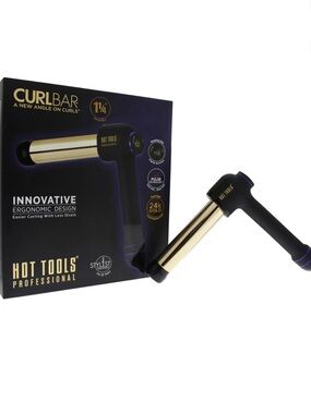 Hot Tools CurlBar 1¼" Gold Curling Wand - Black/Gold